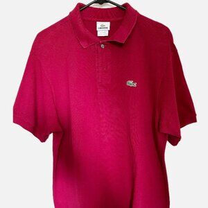 Lacoste Red Collared Polo Shirt – Cotton – XL